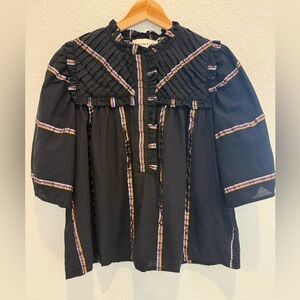 Munthe Black Metallic Top